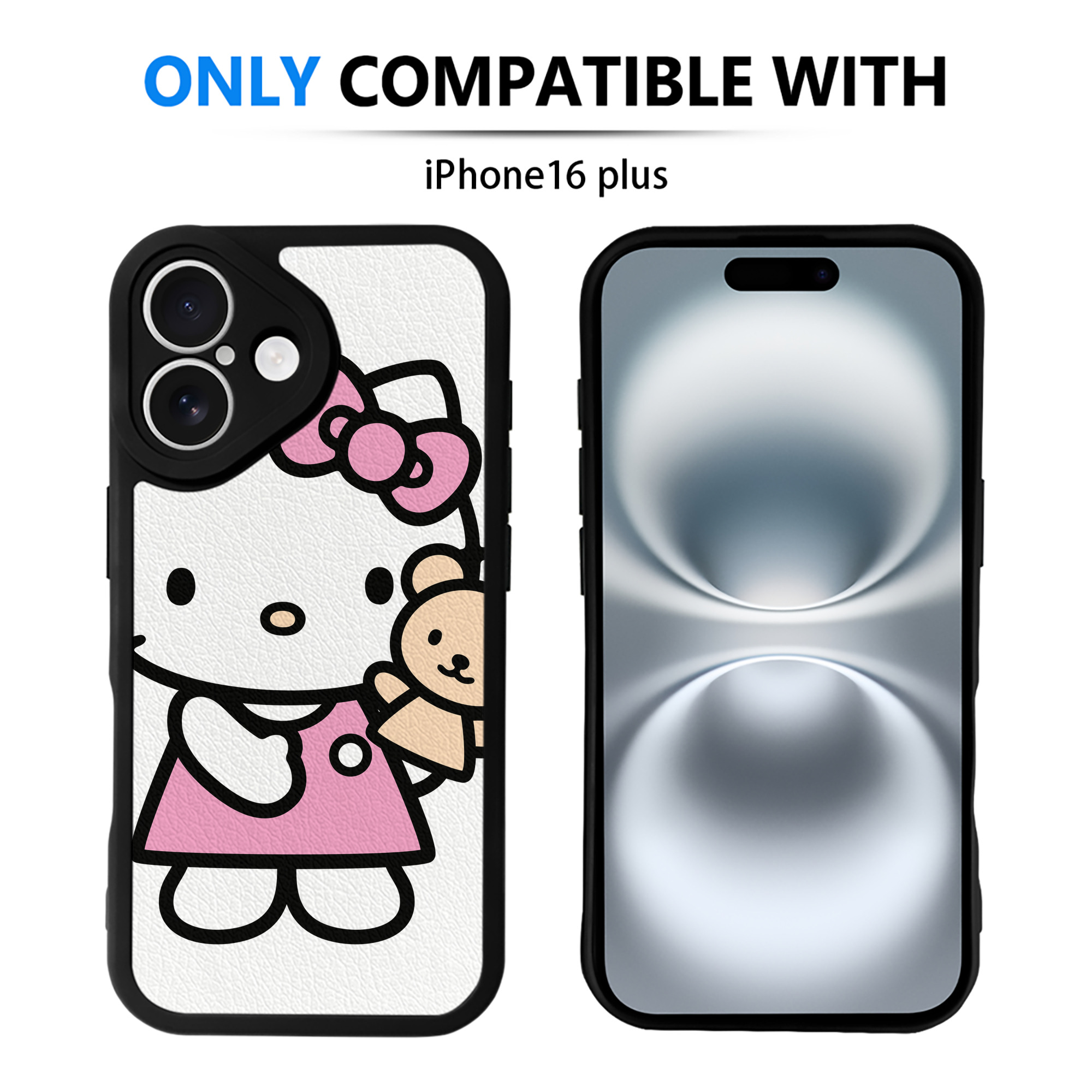 （画像用） Hello Kitty ハローキティ 【iPhone 16シリーズ対応】シリコンスマホケース（レザー調） 材質：シリコン